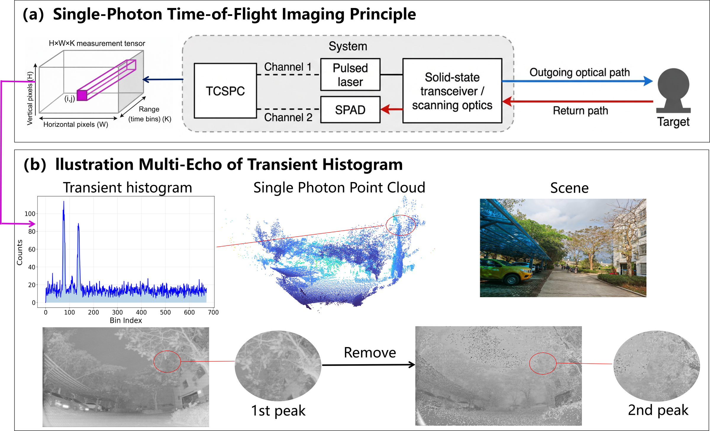 Single-photon LiDAR sensing pipeline and representative observations